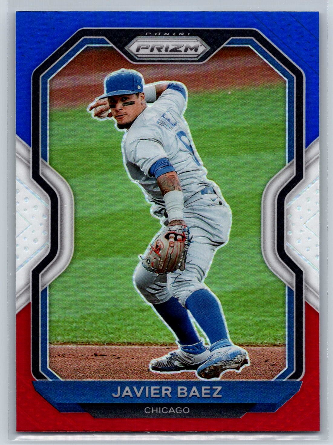 2021 Panini Prizm Javier Baez Red White & Blue Prizm Chicago Cubs #107