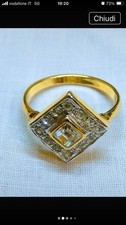 Anello Art deco Placcato Oro 17,7 mm