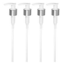 4Pcs Dispensers Top Replacement, Bottle Pump Head for 24/410, Silver White