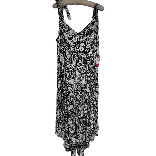 NWT Vince Camuto Women's Plus 2X Floral Sleeveless Jumper Black Tropical Flowy - Picture 8 of 10