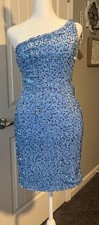 CLOSE OUT SALE—-Mini dress size 2 blue sequin HOCO