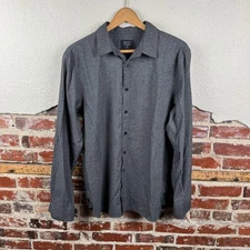 BYLT Shirt Mens Large Gray Vista Long Sleeve Button Down Stretch Casual Modern