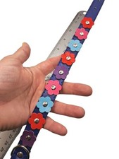 Dog Collar Small Purple Bright Colored Flowers Z139