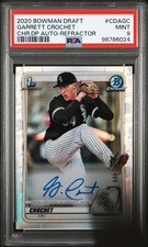 2020 BOWMAN DRAFT CHROME DRAFT PICKS AUTOS GARRETT CROCHET 34/499 PSA 9 AUTO