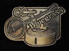 PF17170 NOS VINTAGE 1970s  BLUEGRASS  MUSIC COMMEMORATIVE BRASSTONE BUCKLE