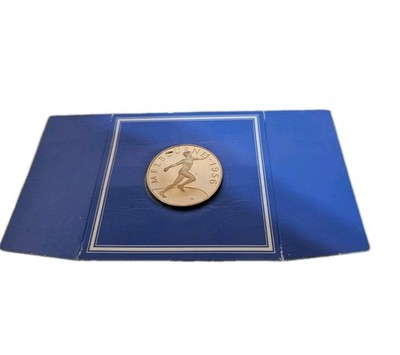 1956 Melbourne History of The Olympic Games Bronze Coin Franklin Mint Discus