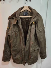 Tacvasen Men's Medium Brown Winter Thermal Fleece Lined Cargo Bomber Jacket