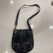 B Makowsky Black Leather Shoulder Bag