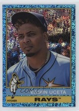 2025 Topps Heritage Chrome Light Blue Sparkle Refractor Edwin Uceta #390 1m8q