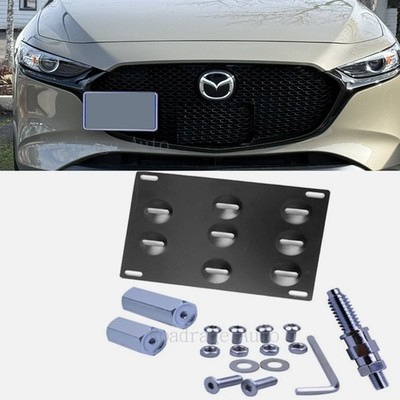 For 14-Up Mazda Mazda3 Front Tow Hook License Plate Mount Relocator Bracket