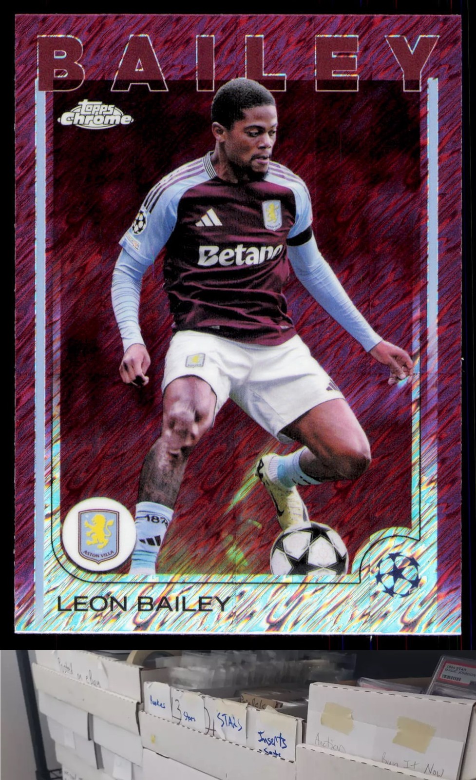 2024-25 Topps UEFA Club Competitions #133 Leon Bailey Purple Shimmer - JL