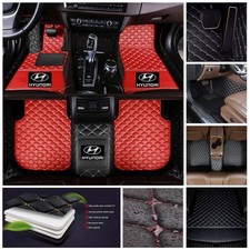 Für Hyundai Auto Fußmatten Koffermatte Alle Jahreszeiten PU Leder Wasserdicht