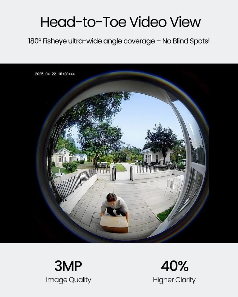 Cámara Timbre ieGeek Inalámbrica Sin Suscripción, Video Timbre 3MP con Timbre Foto 2 de 4