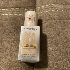 Revolution Skin Silk Serum Foundation F12 for Tan Skin Tones, 0.77 oz -Brand NEW