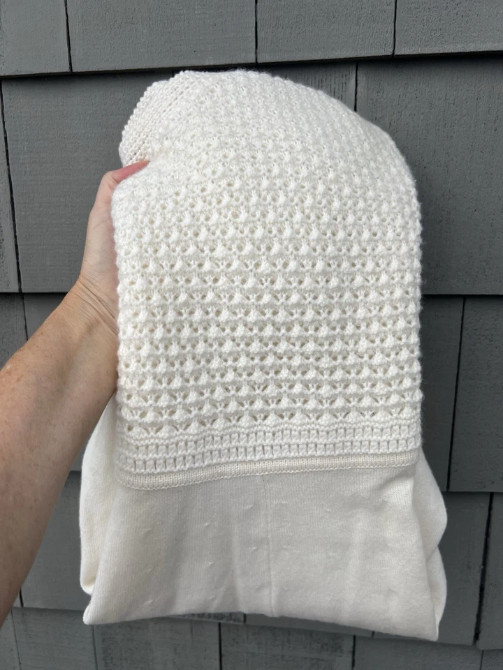 Vestido de lujo Loro Piana crema crochet cachemir ajuste acampanado sin mangas 46 (talla 10) Foto 2 de 4