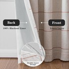 MYSKY HOME 100% Blackout Plaid Farmhouse Linen Curtains 84 Inch Long 2 Panels  — photo 3