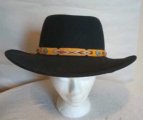 Scala Dorfman Classico Mens Crushable Outback Cowboy Black Felt Hat EUC Mens M