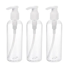3pcs 200ml Airless Pump Bottles, Lotion Dispenser Refillable Containers, Clear