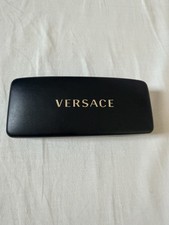Versace Black Eyeglasses Sunglasses Case Gold Logo Hard Shell Designer