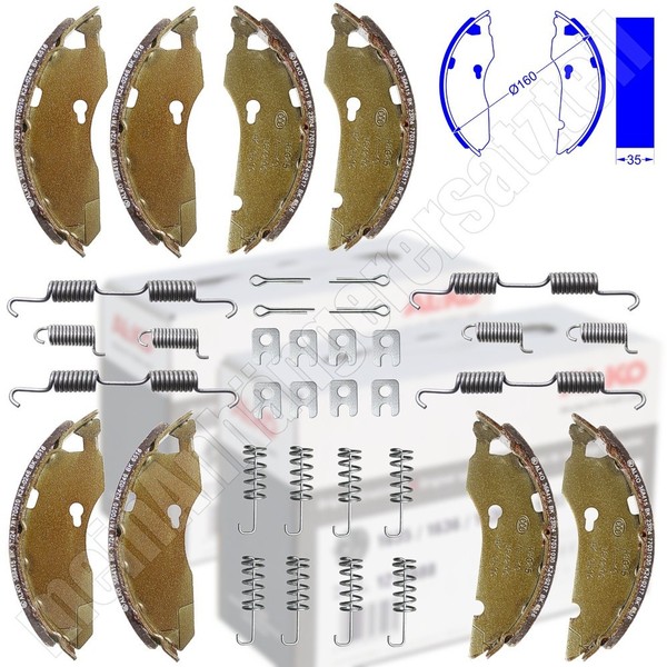 2X Alko Sets BremsbeläGe Bremsbacken 160X35Mm FüR Radbremse 1635 1636 1636G 1637-image