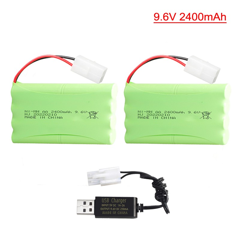 2PCS 2400mAh 9.6V 8AA NiMH REPLACEMENT BATTERY PACK FOR NIKKO RC