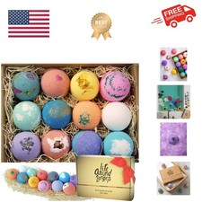 Bath Bombs Gift Set 12 made Fizzies, Shea Coco Butter Dry Skin Moisturize,...