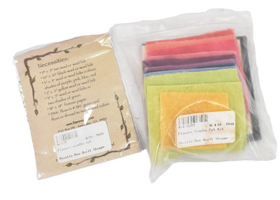 Bareroots Flowers Candle Mat & Felt & Floss Kit Colorful Circle Set Thistle Kit