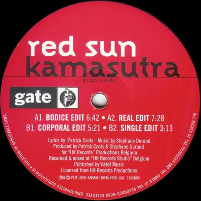 Red Sun Kamasutra Vinyl Single 12inch NEAR MINT Gate