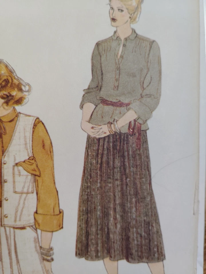 Skirt Handkerchief Vest Skirt Vogue 1957 Sewing Pattern VTG Cut Kasper Loose Fit - Image 4 of 4