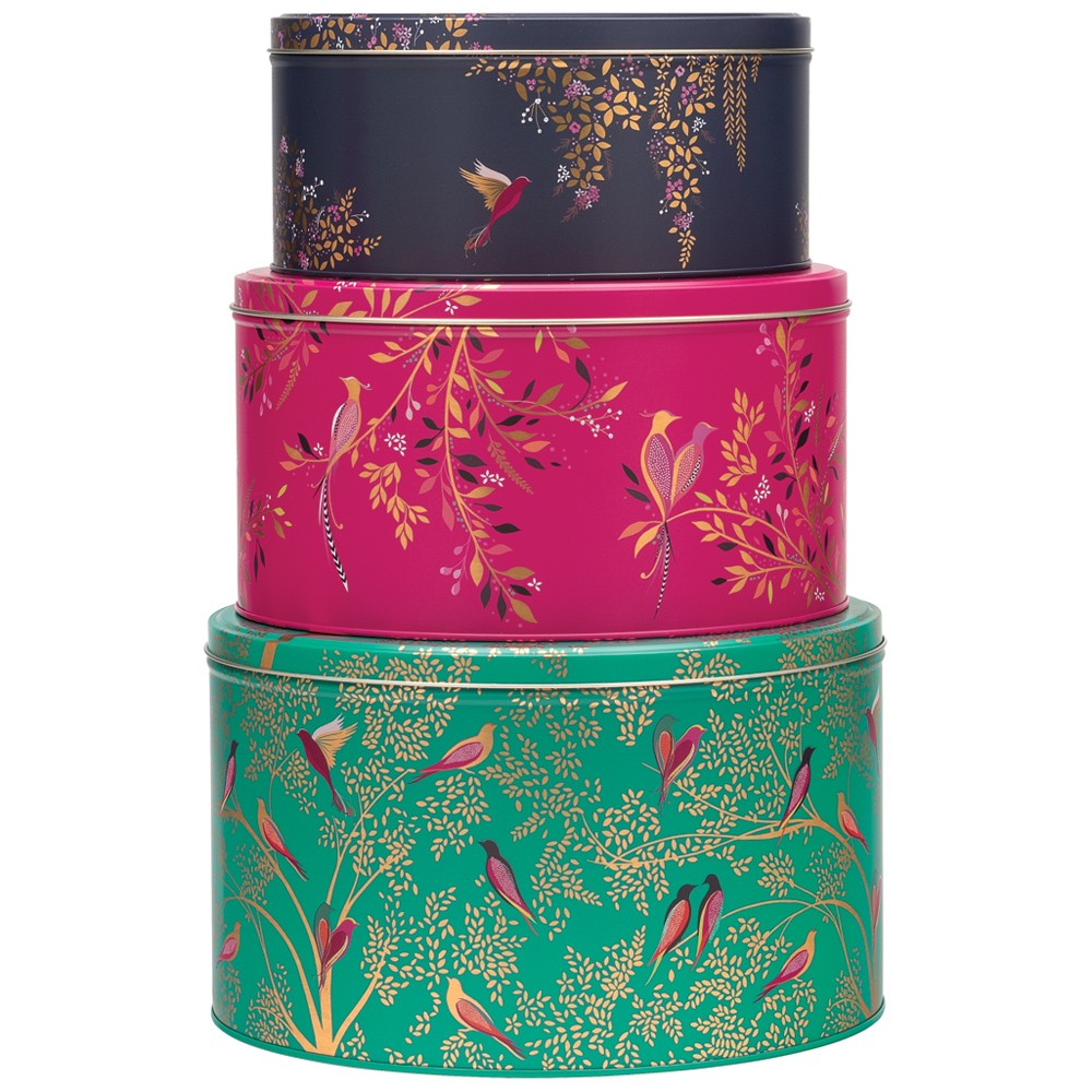 Sara Miller Chelsea Round Cake Tin Set of 3 Decorative Storage Nesting