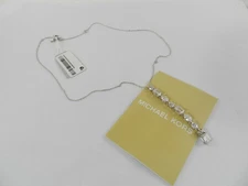 Michael Kors Sterling Silver Mixed Stone Lariat Necklace