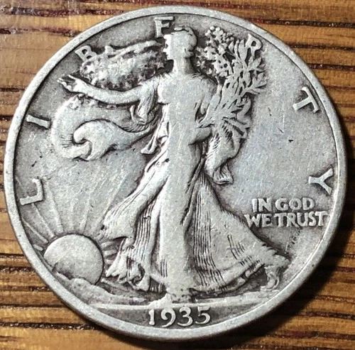 1935 P Walking Liberty Silver Half Dollar-Very Fine Quality Coin - FREE SHIPPING