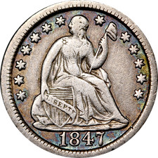 1847-P Seated Liberty Half Dime