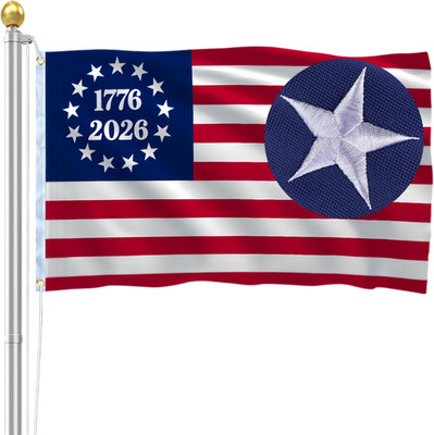 Betsy Ross Embroidered Flag 1776-2026, 250Th USA Anniversary Flag, 3X5 Ft, USA E