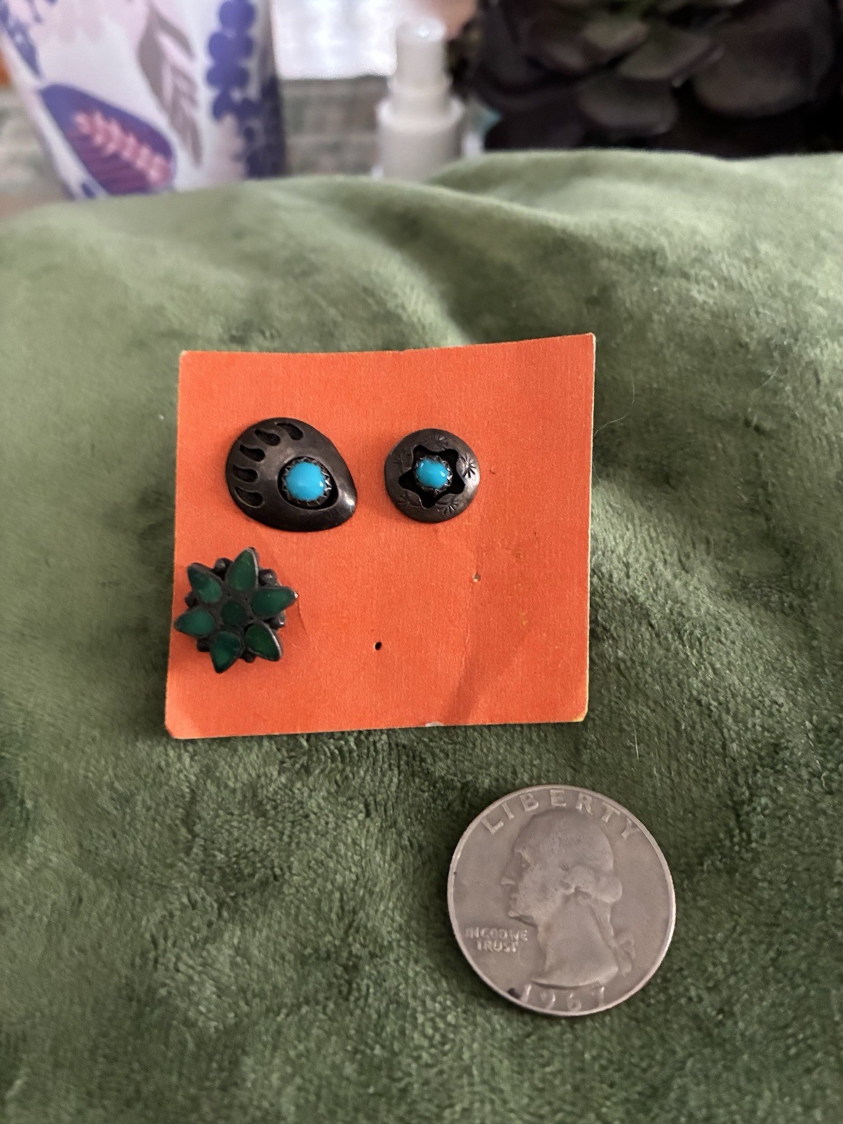 Three Different Earrings Post Style American Indi… - image 1