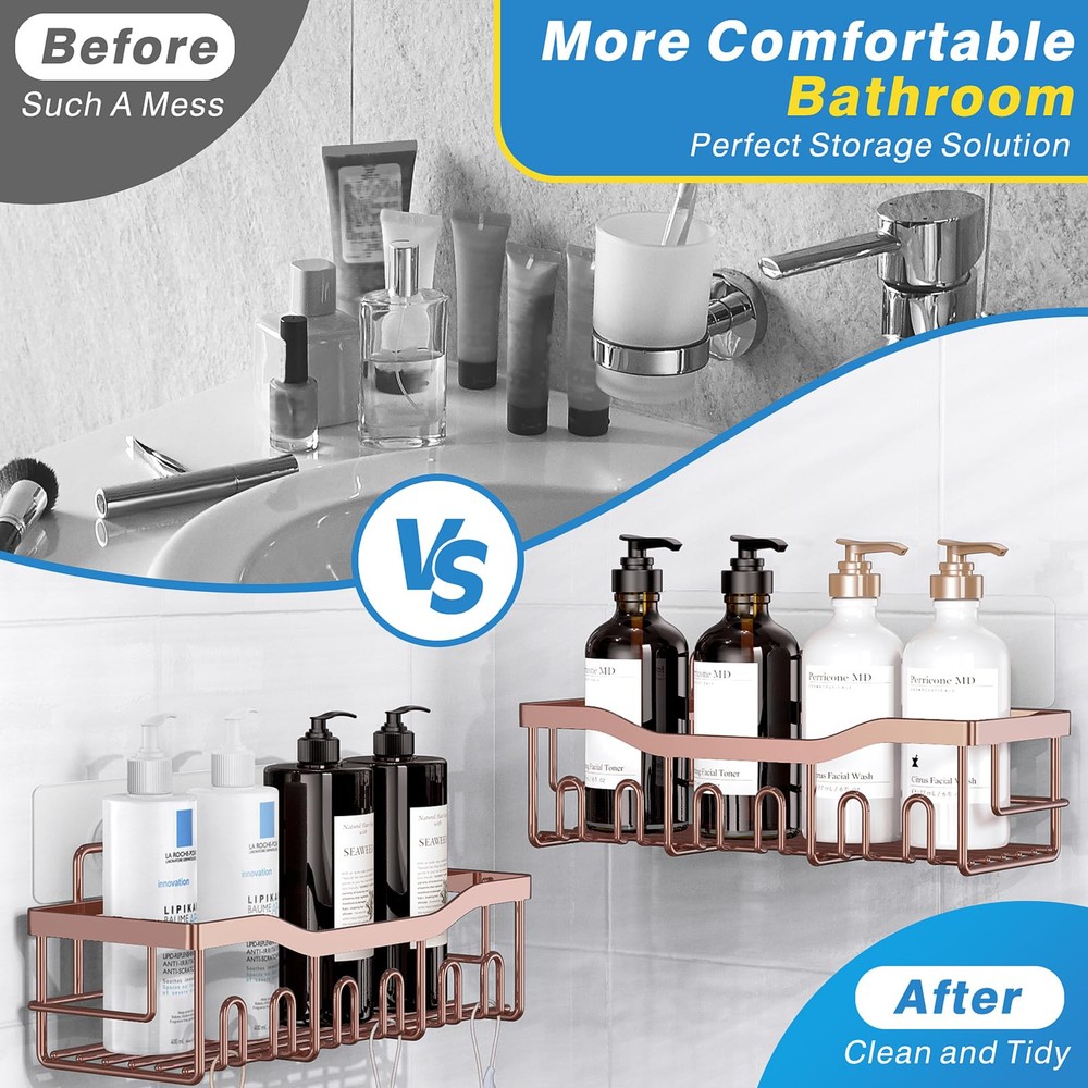 Shower Caddy 5 Pack,Adhesive Shower Organizer for Bathroom Storage&Home Decor... Shower Caddy 5 Pack,Adhesive Shower Organizer for Bathroom Storage&Home Decor...