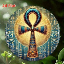 Tin Metal Signs Home Décor 8x8 Inch Ancient Egyptian Ankh Symbol & Hieroglyphics