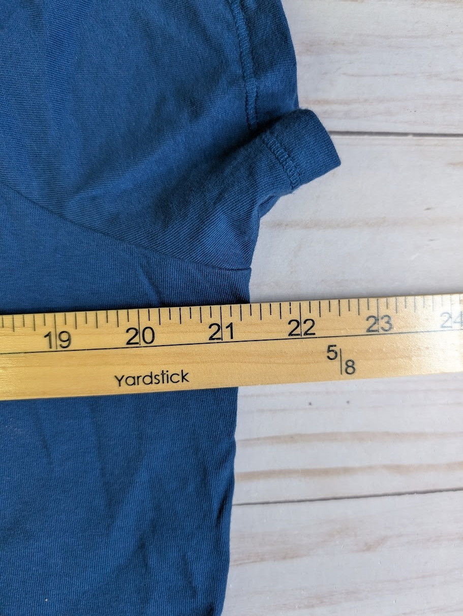 Life Is Good Size Large Classic Fit Seahorse Graphic Blue Short Sleeve Top