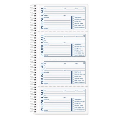 Phone Message Forms Book, Carbonless Duplicate, 2.75 x 5 Inches, 400 Sets per...