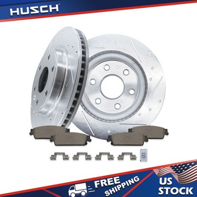 13.58'' REAR Drilled Rotors Brake Pads for CADILLAC ESCALADE ESCALADE ESV EXT