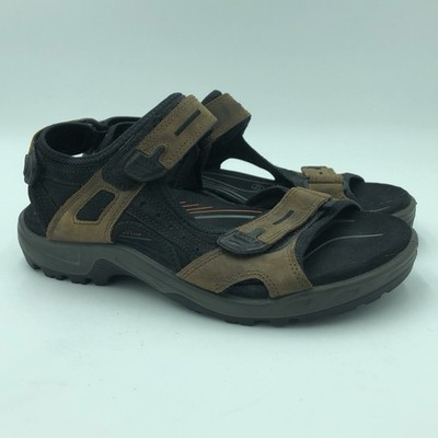 ECCO Men's Yucatan Sport Sandal EU 42 US 8-8.5 Brown/Black Leather/Textile