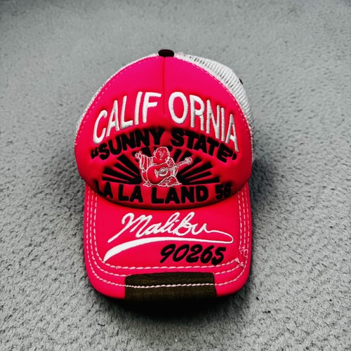 TRUE RELIGION Hat Cap Adult OSFM Pink Strapback Trucker Malibu CA La La Land