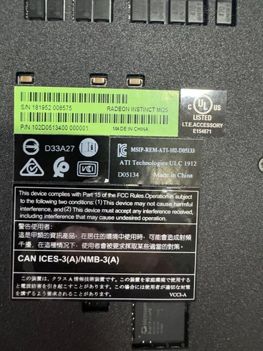 AMD Radeon Instinct MI25 16GB HBM2 GPU Accelerator Card