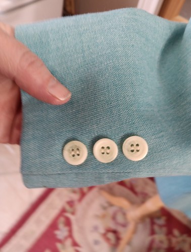 Vintage Sport Coat Blue Cream Lining Hill & Archer 2 Button Jacket 42R Wool/Poly - Picture 8 of 18