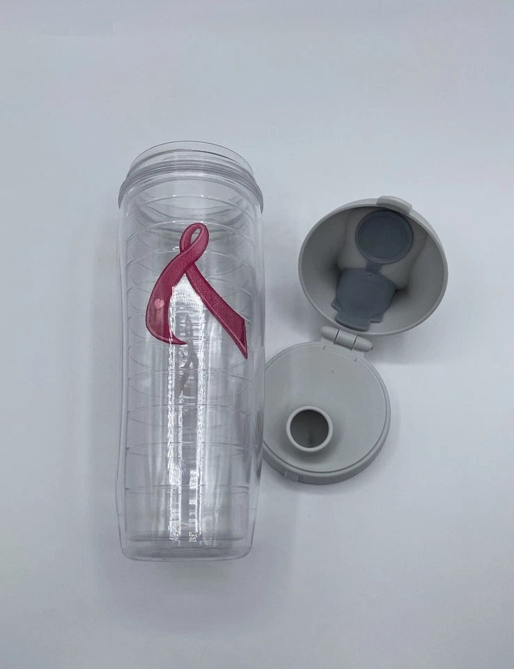 Tervis Pink Satin Breast Cancer Awareness Ribbon 24 oz Water Bottle w/Gray Lid - Image 3 of 4
