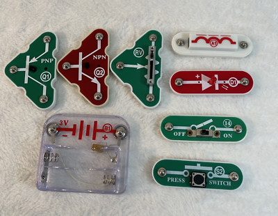 ELENCO Snap Circuits Replacement Parts Lot Q1 Q2 RV A1 B1 D1 S2 14   Untested