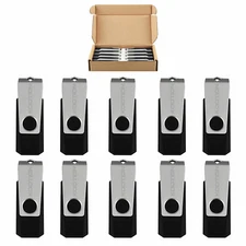Kootion USB2.0 256MB 10PCS Metal Swivel Style Flash Drive USB Memory Stick Black
