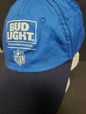 Bud Light NFL hat cap tailgate party promo adjustable small stain P O Blue