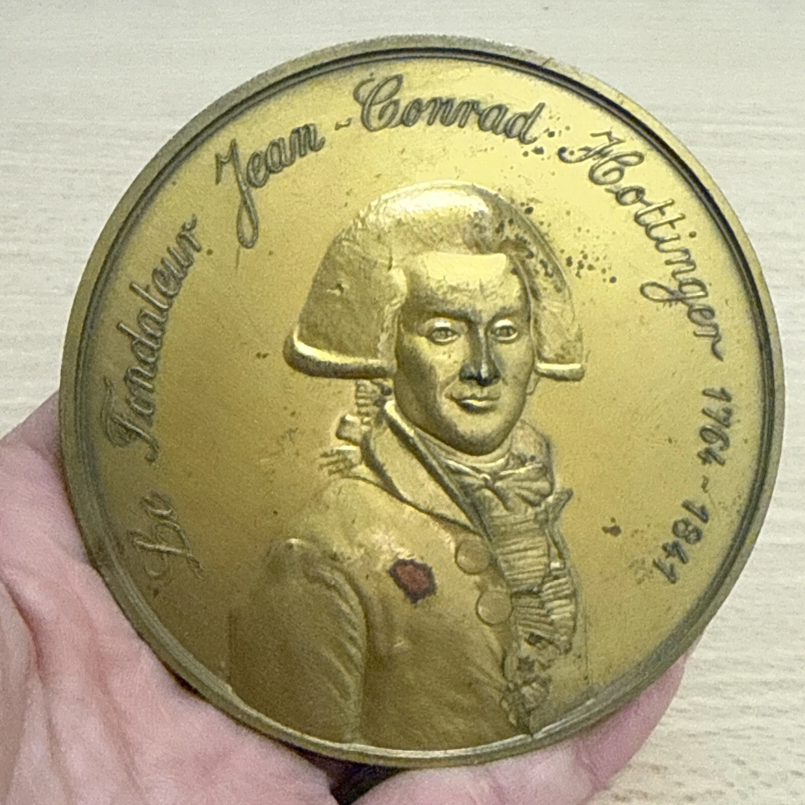 Médaille Le Fondateur Jean Conrad Hottinger 1746 1841 En Bronze
