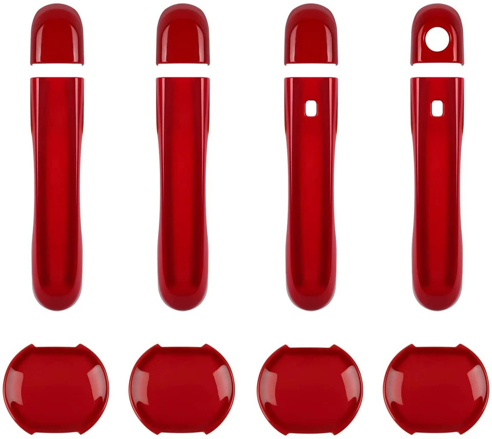 Cubierta de manija de puerta roja cerradura taza cuenco cubiertas molduras para Jeep Renegade 2015-2020 Foto 2 de 4